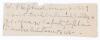 William Shepherd. Surrey 1864-1865 (13 matches). Four lines on a fragment of a ruled page in ink in the hand of Shepherd, including the signature &lsquo;W. Shepherd&rsquo; followed by details of his playing career with Surrey, Dulwich College and the &lsquo;1st Australians
