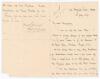 William Lloyd Murdoch. New South Wales, Sussex, London County, Australia & England 1875-1904. Original and interesting two page folding letter handwritten in black ink from Murdoch to &lsquo;Musgrave&rsquo;, [Harry Musgrove played one Test match for Australia again