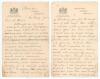 Arthur Alfred Mailey. New South Wales & Australia 1912-1931. Original four page handwritten letter in ink from Mailey to the Australian journalist and editor of &lsquo;The Referee&rsquo; newspaper in Sydney, J.C. Davis. Written on Hotel Cecil, London, letterhead and 