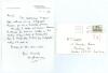 Don Bradman. Single page handwritten letter from Bradman, dated 12th February 1979, written at Kensington Park, South Australia, replying to a request for his autograph &lsquo;because you are a disabled person&rsquo;. He continues, &lsquo;Normally I would not answer becaus