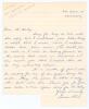 Laurence John &lsquo;Laurie&rsquo; Nash. Tasmania, Victoria & Australia 1929-1937. Single page letter handwritten in ink from Nash to &lsquo;Dear Mr Bailey&rsquo;. The note is undated but possibly written in 1954. Replying to a request for his autograph, Nash apologises for the 