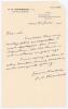 Percival Mitchell &lsquo;Percy&rsquo; Hornibrook. Queensland & Australia 1919-1934. Single page handwritten letter in ink from Mailey written on his &lsquo;P.M. Hornibrook Dental Surgeon&rsquo; headed notepaper in Brisbane. Dated 20th July 1955, Hornibrook is enclosing two signe