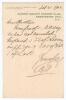 C.W. Alcock to probably E.B.V. Christian 1902. Single page handwritten letter from Alcock on Surrey C.C.C. letterhead, dated &lsquo;February 21st 1902&rsquo;. Alcock writes &lsquo;Christian, More proofd, A.C. says he has not counted England v 22 of Surrey...etc&rsquo; . I presum