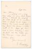 Wilfred Rhodes. Yorkshire, Europeans, Patiala & England 1898-1930. Single page handwritten folding letter from Rhodes to &lsquo;Dear Johnny&rsquo;. Writing from his home at Marsh Grove Road, Huddersfield, and dated 16th September 1930, Rhodes is asking for a new golf