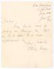 Elias Henry &lsquo;Patsy&rsquo; Hendren. Middlesex & England 1907-1937. Single page handwritten letter in ink dated 11th June 1925. Writing from Lord&rsquo;s Cricket Ground Hendren thanks a publisher for sending a copy of the book &lsquo;Gilligan&rsquo;s Men&rsquo; by R.A. Noble. Very nicel