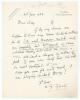Henry Grey Tylecote. Oxford University, M.C.C. etc. 1874-1886. Single page handwritten letter in ink from Tylecote to &lsquo;Dear [Francis] Lacey&rsquo;, Secretary of M.C.C., dated 30th June 1923. Tylecote is enquiring after spare tickets for the Eton v Harrow match 