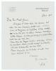 Henry Knollys &lsquo;Harry&rsquo; Foster. Oxford University & Worcestershire 1894-1925. Single page handwritten letter in ink from Foster to Charles Pratt Green. The letter on Foster&rsquo;s Land Agency letterhead of Worcester, dated 7th July 1937. Foster writes to inform 