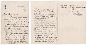Lord Sheffield 1905. Rare original three page folding letter handwritten in ink from Lord Sheffield to the Sussex cricket historian, Alfred J. Gaston. Dated 4th May 1905, and written on Sheffield Park headed paper with monogram, Lord Sheffield is writing 