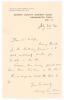 Andrew &lsquo;Andy&rsquo; Sandham. Surrey & England 1911-1937. Single page handwritten letter in ink from Sandham to &lsquo;Dear Mr. Wolfe&rsquo;, presumed to be the collector and brother-in-law of Sir Julien Cahn, E. George Wolfe. Written on Surrey C.C.C. official letterhead at