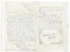 Esmond Seymour Maurice Kentish. Jamaica, Oxford University & West Indies 1947-1957. Two page handwritten letter in ink on lightweight paper, dated 24th November 1985. Writing from Jamaica to &lsquo;Mr Stone&rsquo;, Kentish is replying to a request for him to acquire 