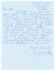 Intikhab Alam Khan. Surrey, Pakistan etc. 1957-1977. Single page handwritten letter from Intikhab Alam, undated but replying to a letter from the vendor dated 1976. Intikhab writes &lsquo;The greatest pleasure of my Test career was when I scored my first Test h