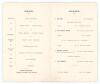 &lsquo;The Triangular Tournament 1912&rsquo;. &lsquo;Dinner to the Colonial Cricketers, on the occasion of the Test Match, Australia v South Africa, at Old Trafford&rsquo;. Original official menu for the post match Dinner held at the Queen&rsquo;s Hotel, Manchester on Tuesday 28th May - 2
