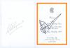 Brian Lara. West Indies tour to England 2004. Official folding menu for the Dinner to the West Indian Touring Team held at Arundel during the course of the tour match v M.C.C. on 14th July 2004. Signed in bold black ink to the front cover by Brian Lara. A