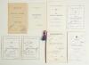 Cricket Club signed annual dinner menus 1947-1994. A good selection of eight menus, each signed by attendees. Dinners are Amersham Hill C.C. Annual Dinner 1947, signed by Bill Edrich. Central Lancashire Cricket League Annual Dinner 1978, signed by Jim Lak
