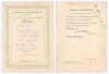Donald George Bradman. New South Wales, South Australia & Australia 1927-1949. &lsquo;Simpson&rsquo;s Fish Ordinary [meal at fixed time and price], 76 Cheapside, E.C.2&rsquo;. Small original two sided card menu for the Ordinary served &lsquo;At 1 o&rsquo;clock every day except Saturda