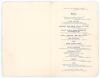 Yorkshire. M.C.C. tour to Australia 1928/29. Official folding menu for the &lsquo;Complimentary Dinner and Welcome Home to the Yorkshire Members of the M.C.C. Australian Tour Team, 1928-9&rsquo; given by the Yorkshire Cricket Council, held at the Griffin Hotel, Leeds - 2