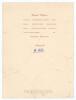 M.C.C. tour to Australia & New Zealand 1954/55. Official large folding menu for the &lsquo;Farewell Dinner&rsquo; on board the R.M.M.V. Stirling Castle, dated 1st April 1955. The front cover with attractive colour illustration of Stirling Castle and the Wallace Monum - 2