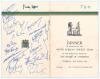 South Africa tour to England 1951. Original menu for the &lsquo;Dinner in honour of the South African Cricket Team in the Harcourt Rooms of the House of Commons&rsquo; held on 26th June 1951. The menu with decorative covers, to inside menu, toasts and guest list incl