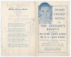 &lsquo;Grand Cricket Match for Tom Goddard&rsquo;s Benefit. Sir Julien Cahn&rsquo;s Eleven v Mr B.H. Lyon&rsquo;s Eleven 1936&rsquo;. Official folding card programme with scorecard to centre pages for the match played at The Stinchcombe Stragglers Ground at Stinchcombe (Gloucestershir - 2