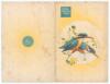 Australia tour to South Africa 1957/58. Official folding card issued on board the Shaw Savill Line Q.S.M.V. &lsquo;Dominion Monarch&rsquo; at Cape Town. The front cover with colour illustration of a pair of kingfishers. The inside front cover with printed title, &lsquo;Aus - 2