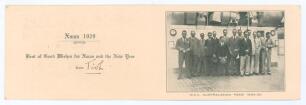 Walter Latter &lsquo;Tich&rsquo; Cornford. Sussex & England 1921-1947. M.C.C. Tour of Ceylon and Australia 1929/30. Official M.C.C. folding printed Christmas card for the tour with M.C.C. George and the dragon emblem to front cover, greeting and mono image of the te