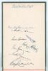 Test and county team signatures 1948. Large green autograph book containing the nicely signed ink signatures of the England and Australia Test teams, the Gentlemen and Players teams and eight county teams from 1948. The England page signed by twelve playe - 2