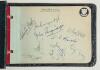 County signatures c.1948. Autograph album comprising pages signed by County teams. Over seventy signatures in total comprising Sussex (10 signatures), Worcestershire (15), Northamptonshire (10), Glamorgan (13), Yorkshire (4), Surrey (6), Middlesex (10), E