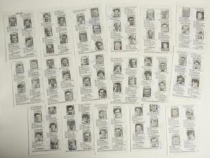 England One Day internationals 1971-2001. A selection of disbound pages nos. 53-86 from &lsquo;Who&rsquo;s Who in One Day Internationals (1971-2001)&rsquo; signed to their pen portraits images by over 130 featured players. Signatures include Amiss, Atherton, Athey, Barnett