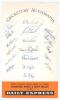 Ken Barrington, Surrey & England, Benefit Year 1964. A Daily Express &lsquo;Cricketers&rsquo; Autographs&rsquo; card nicely signed by eighteen Surrey players. Signatures include Barrington, Edrich, Willett, Sydenham, Tindall, Stewart, Smith, Long, Edwards, McIntyre, Roope,