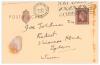 Pelham Francis &lsquo;Plum&rsquo; Warner. Middlesex, Oxford University & England 1894-1920. Plain postcard from Warner to the collector, Joe Goldman, dated 19th December 1956. In a very poignant message, Warner begs forgiveness for sending &lsquo;a postcard but writing tir - 2