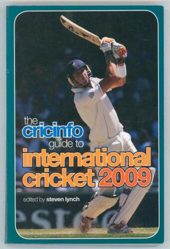 &lsquo;The Cricinfo Guide to International Cricket 2009&rsquo;. Edited by Steven Lynch. Profusley signed to the individual player pages by over one hundred and fifty five players, umpires and referees. Signatures include Razzak, Rehman, Amla, Anderson, Bell, Bollinge