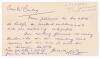 Leo Patrick Joseph O&rsquo;Brien. Victoria & Australia 1929-1938. Short handwritten note in blue biro from O&rsquo;Brien to &lsquo;Dear Mr Bailey&rsquo;. The note is undated but probably written in 1954. Replying to a request for his autograph, O&rsquo;Brien writes &lsquo;Am looking forward