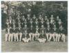 England v Australia 1938. Original sepia press photograph of the two teams seated and standing in rows wearing cricket attire and blazers. The photograph taken at Lord&rsquo;s for the 2nd Test, 24th- 28th June 1938. Players include the captains, Hammond and Bra