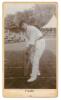 Frank Laver. Victoria & Australia 1891-1912. Excellent extra large mono &lsquo;Imperial&rsquo; cabinet card of Laver, full length in batting pose and wearing Australian cap. The photograph by T.W. Bolland of London, with photographer&rsquo;s blind stamp embossed to lower b