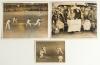 Australia tour to England 1926. Three original mono press photographs of match action from the tour. Includes two photographs from the first Test at Trent Bridge 12th June 1926, Sutcliffe playing an attacking shot, and an excellent image of spectators in 