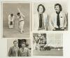 Australian test cricketers 1970s. Four original mono press photographs, each signed by the featured player(s). Includes one of Ian and Greg Chappell standing together wearing suits, signed by both brothers. 6.5&rdquo;x3.75&rdquo;. Rod Marsh taking a spectacular divin