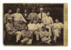 &lsquo;Lillywhite&rsquo;s Team to Australia 1876/77&rsquo;. &lsquo;The First Test Match&rsquo;. Very early sepia cabinet card photograph of Lillywhite&rsquo;s touring party to Australia, standing and sitting in three rows, wearing a variety of blazers and caps. The players are Harry Jupp, T