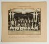 M.C.C. tour of India & Ceylon 1926/27. Madras Europeans v M.C.C., Madras Cricket Club Ground, Chepauk, Madras on 21st January 1927. This was a one day single innings game. Original mono joint team photograph of the two teams in front of the pavilion, the 