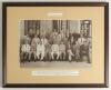M.C.C. tour of India & Ceylon 1933/34. Large official photograph of the M.C.C. team with Indian cricketers/guests including the Mahrajah of Porbander, standing and seated in rows possibly at a function held for the touring team. Players include Jardine, P