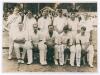 &lsquo;Lord Tennyson&rsquo;s tour to Jamaica 1932&rsquo;. Original mono photograph of the team which played Cornwall County on the 5th and 6th March 1932 at Jarrett Park, Montego Bay. The photograph signed by all eleven players featured, Tennyson (Cpt), Valentine, Dacre, A