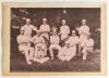 Oxford University 1887. Original sepia photograph of the Oxford University team, seated and standing in rows wearing cricket attire. Photograph laid down to official photographers mount with players&rsquo; names handwritten in pencil to lower border. Players i - 2