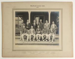 Blackheath Cricket Club 1920. Official mono photograph of the Blackheath C.C. team, seated and standing in rows in front of the pavilion, wearing an assortment of blazers. Notable Kent players featured include R.N.R. Blaker, J.R. Mason, A.P. Day and B.S. 