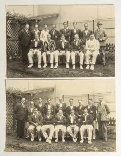 Gentlemen v Players, Lord&rsquo;s 1930. Original mono photographs of both the Gentlemen and Players teams, standing and seated in rows wearing various blazers, the match played at Lord&rsquo;s in July 1930. Players featured include Hobbs, Sutcliffe, Larwood, Woolley,