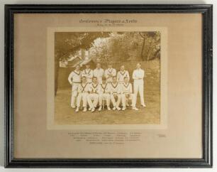 &lsquo;Gentlemen XI 1934. Large official photograph of the Gentlemen team that played the Players at Lords in July 1934. The team photographed wearing cricket attire, some with caps. Players include Wyatt (cpt), Levett, Holmes, Melville, Baxter, Valentine, Walt