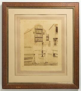 &lsquo;Somerset v Yorkshire. August 26th 1892&rsquo;. Original and official photograph to commemorate Lionel Palairet and Herbie Hewett setting the then record opening partnership in first-class cricket of 346 in Somerset&rsquo;s only innings in the match played at Taunton