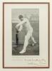 William Gunn. Nottinghamshire & England 1880-1904. Mono bookplate photograph of Gunn in batting pose playing the &lsquo;Forward Drive&rsquo;, nicely signed to lower border &lsquo;Yours Faithfully&rsquo; by Gunn. The bookplate taken from the &lsquo;Jubilee Book of Cricket&rsquo;, Ranjitsinhj