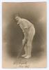 Bertram Lewis Bisgood. Somerset 1907-1921. Original sepia studio photograph of Bisgood, in batting pose, wearing cricket attire. Signed to lower border in ink by Bisgood and dated June 1907. The card by Jas Bacon and Sons of Leeds 1907. 5&rdquo;x7.5&rdquo;. The photo