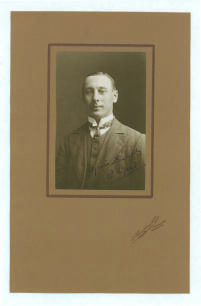 Charles Philip Mead. Hampshire & England 1905-1936. Exquisite studio portrait of Mead taken on the M.C.C. 1911/12 tour of Australia. Mead is pictured wearing suit and tie. The photograph, laid down to official photographers mount, by T. Humphrey & Co, 264