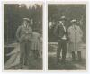 M.C.C. tour to Australia 1924/25. Two original candid style mono photographs, both taken while on tour on an excursion to a woodland lake. One depicts Roy Kilner standing full length wearing a cap, the other similar with A.E.R. Gilligan and Maurice Tate. 