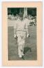 Joseph Harold Anthony Hulme. Middlesex 1929-1939. Original mono press photograph of Hulme, full length walking out to bat wearing Middlesex cap. Nicely signed in ink with dedication by Hulme &lsquo;To Bill&rsquo;. The photograph laid down to card measures overall 6&rdquo;x